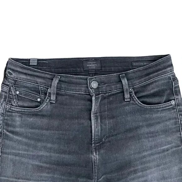 Citizens of Humanity Rocket Crop High Rise Skinny Black Denim Jeans SZ 25 # 1040 - Picture 2 of 14